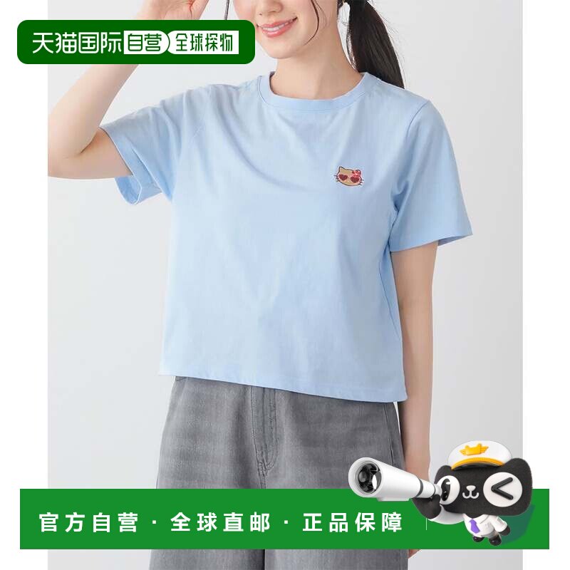 日本直邮Honeys 凯蒂猫T恤上衣短袖T恤针织衫短袖大码凯蒂猫角色图片