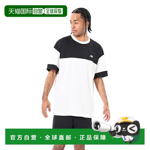 日本直邮New Balance 纽巴伦男士篮球服拼色短袖T恤AMT55095BK