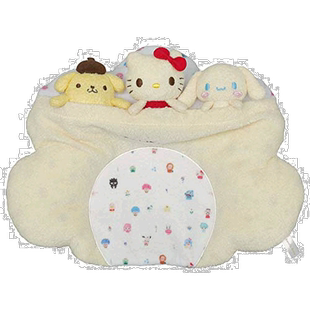 【日本直邮】河田三丽鸥宝贝一起睡觉吧婴儿毛绒玩偶枕头米白色