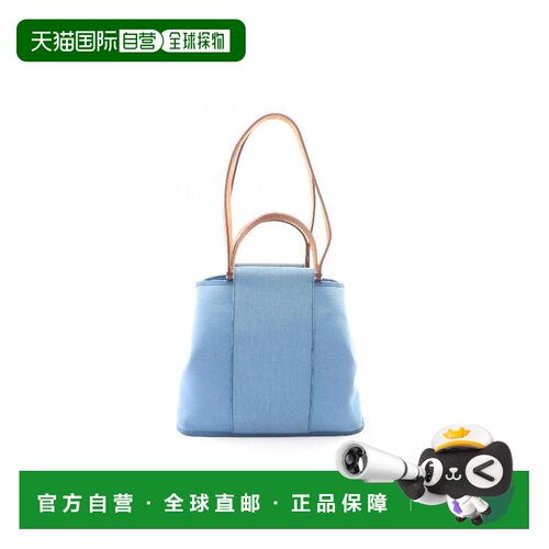 日本直邮中古Hermes爱马仕女包B级9新Tote Bag托特包帆布托特包蓝