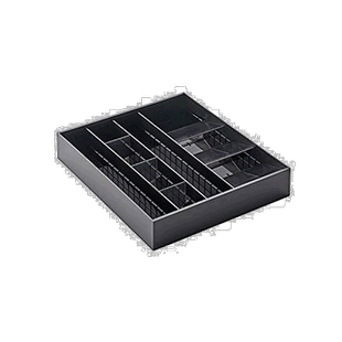 【日本直邮】山崎 餐具盒 水平可扩展餐具盒 带斜插隔层 黑色5416