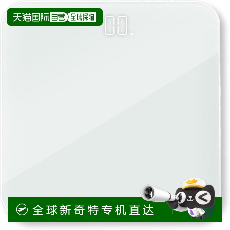 【日本直邮】Dretec 体重秤 钢化玻璃 LED显示屏 轻薄 白色