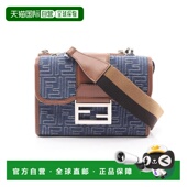 日本直邮中古Fendi芬迪男包A级95新Shoulder bag肩包帆布斜挎包蓝
