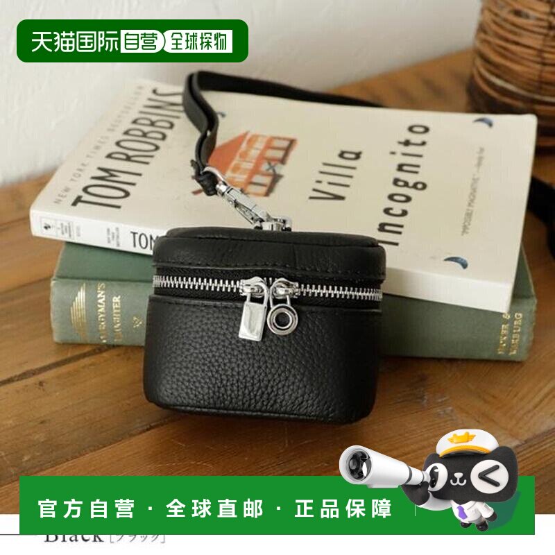 日本直邮VitaFelice 牛皮圆形迷你小包 带挂绳收纳包化妆包 Aroco