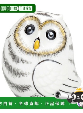 日本直邮九谷烧 2.5号 猫头鹰 白色摆饰 护身符 猫头鹰 流行 礼物