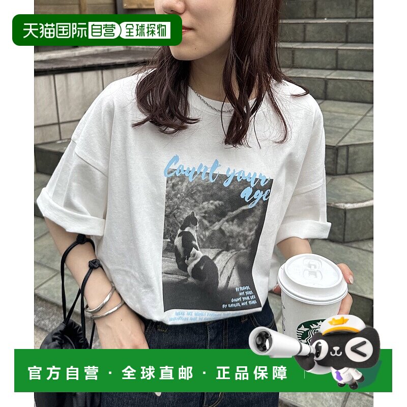 1h可退 日本直邮Discoat 字母照片印花宽松T恤男女同款 DPZ204150