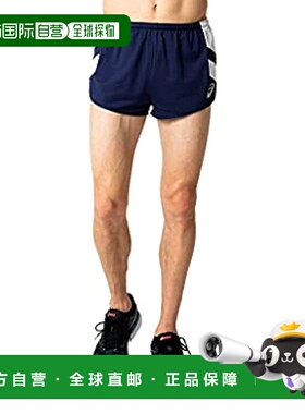 【日本直邮】ASICS男士田径服 跑步短裤 靛蓝色/白色 XL 2091A125
