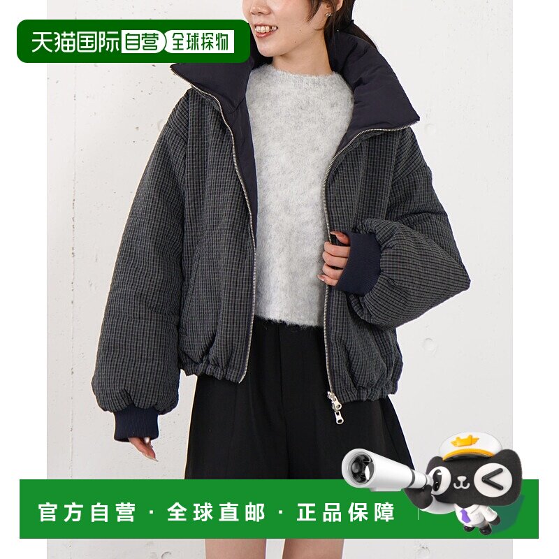 1h可退 日本直邮archives女装双面穿中棉夹克 宽松检查/纯色两用