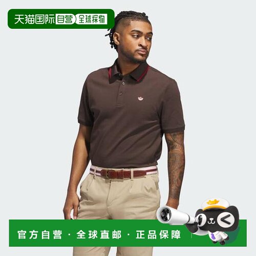 日本直邮adidas 扭纹针织 logo 短袖POLO衫 阿迪【付后1h可退】