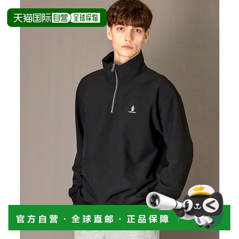 1h可退 日本直邮DRESSTERIOR男装 双层毛感 半拉链套头衫 胸前刺