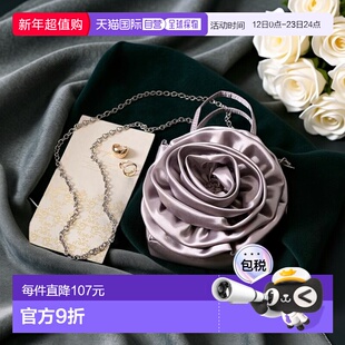 1h可退 日本直邮【forksy.】缎面玫瑰迷你单肩包斜挎包手提包