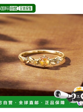 日本直邮日潮 4度C ４℃ K10黄金色戒指玫瑰黄水晶独特托帕石生日