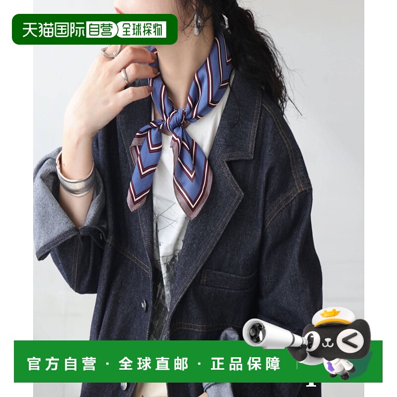 1h可退 日本直邮antiqua 女士几何条纹图案方巾 AJ01823