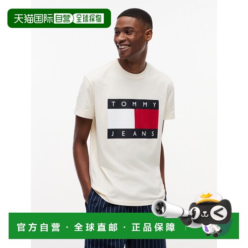 日本直邮tommy hilfiger 旗标印花短袖T恤卫衣条纹