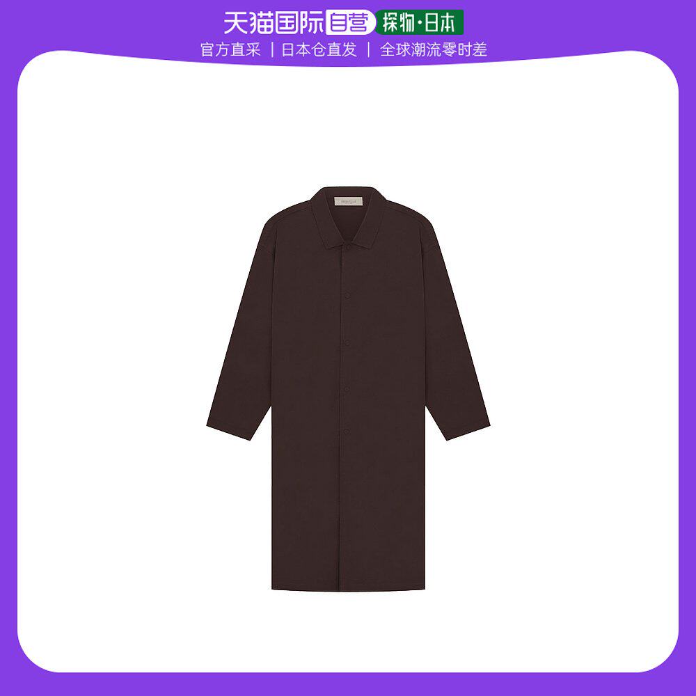 日本直邮Essentials博姿男女同款中长款上衣深棕色长袖圆领
