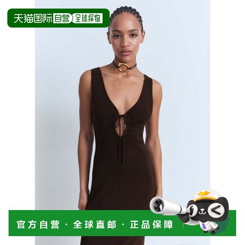 日本直邮MANGO 连衣裙 深棕色