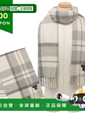 日本直邮Joshua Ellis 经典格子围巾白色灰色男女通用 JOSHUA ELL