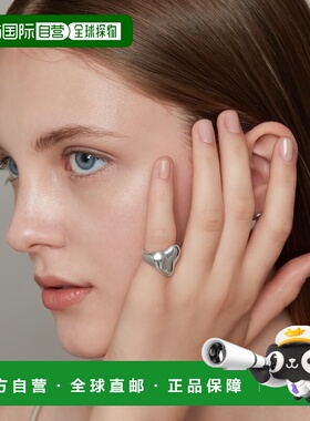 1h可退 日本直邮NOJESS 女士银色粉红戒指 大胆尺寸设计 心形饰品