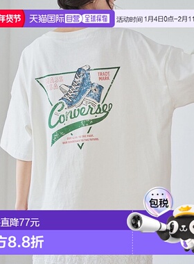日本直邮CONVERSE 匡威印花T恤[CO3322EW014900] 半袖