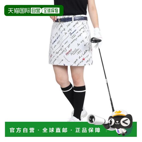 日本直邮Lecoqsportif 高尔夫服装 防水保暖 满印裙 LG4FSK04L 白