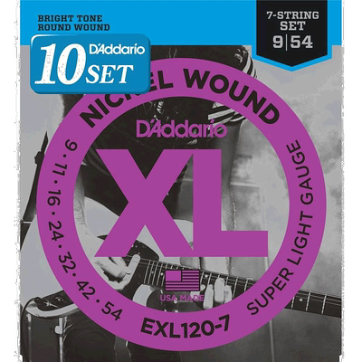 【日本直邮】达达里奥电吉他弦镍7弦0.009 - 0.054 EXL120-7×10