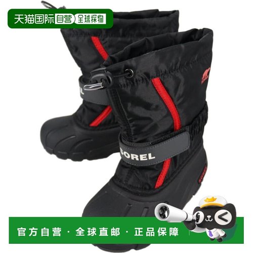 日本直邮SOREL 儿童 Flurry 冬靴黑色/亮红色NC5192 015
