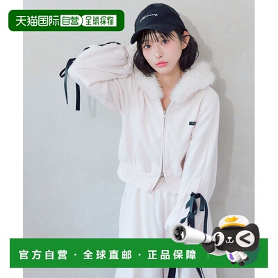 1h可退 日本直邮OLIVE des OLIVE 女装 蕾丝绑带双拉链连帽卫衣 1