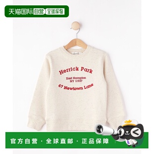 1h可退 日本直邮Dessin儿童宽松刺绣半拉链卫衣 胸前链式绣花设计