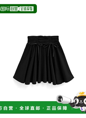 日本直邮日潮 GRL 内衬抽绳蝴蝶结迷你裙 ta154休闲运动喇叭裙