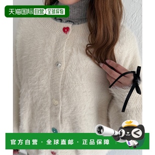 彩色心形纽扣抓绒开衫 1h可退 宽松设计 女装 6178 日本直邮kutir