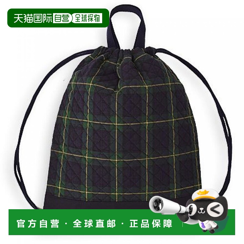 【日本直邮】Colorful Candy Style 束口袋 泰坦格纹 深绿色 N045