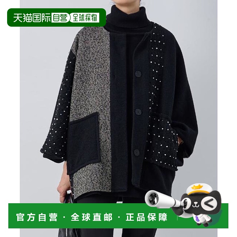 1h可退 日本直邮官方授权 BEARDSLEY 拼接拼布斗篷大衣