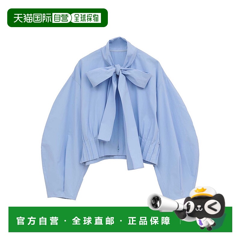 1h可退 日本直邮CLANE 女装 宽松半拉链衬衫 宽大蝴蝶结设计 2755