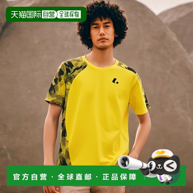 日本直邮朗讯男士女士比赛衬衫无领网球羽毛球服短袖吸汗速干运动