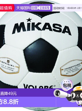 日本直邮Mikasa 足球 5 号认证球龟甲手工缝制球 SVC50VL-WBK 适
