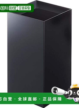 【日本直邮】山崎实业 无盖垃圾桶 黑色 约18X18X33cm tower 4493