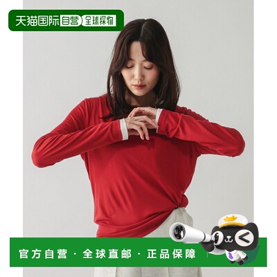 日本直邮GLOBAL WORK 女士 真丝混纺长袖圆领T恤 1051637