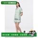 缎面睡衣短袖 短裤 LIGHT 日潮跑腿GU极优 WOMEN GREEN 3561