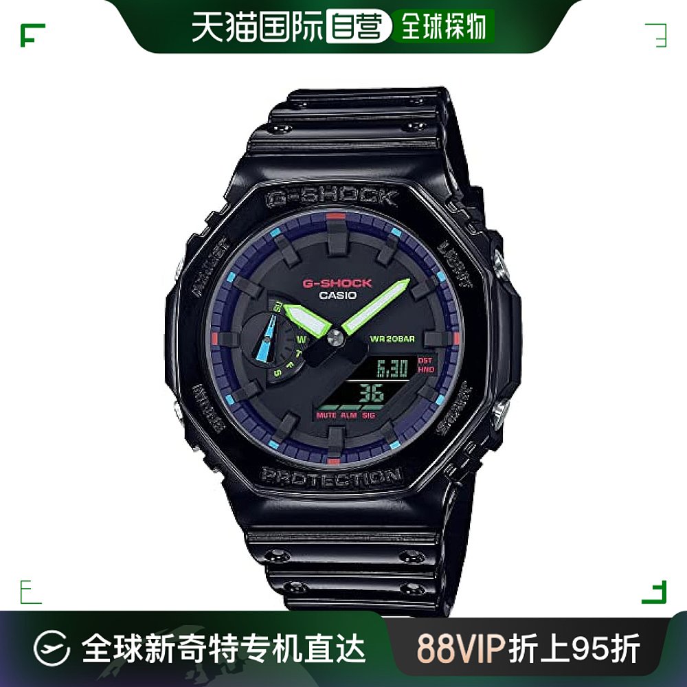 【日本直邮】G Shock卡西欧手表男款抗震运动表黑色GA-2100RGB-