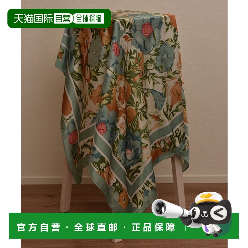 1h可退 日本直邮resonance 女装花柄仿丝质大号方巾 多种系法可搭