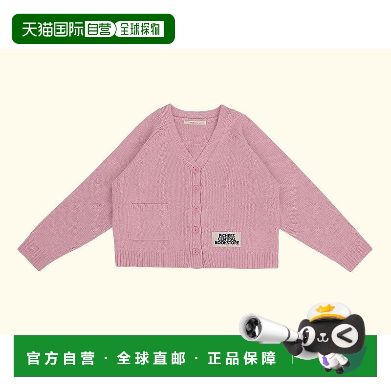 1h可退 日本直邮P:chees 儿童 宽松V领针织开衫 裾部徽章设计 18-