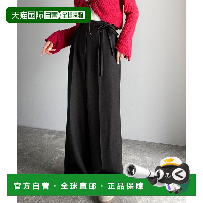 日本直邮mily bilet 女装 宽松直筒 西装裤 侧边缎带设计 秋冬百