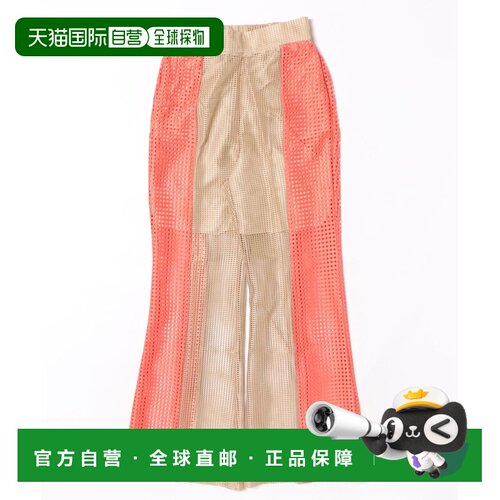 日本直邮ENCLOSURE 女士 夏季双层方格网眼喇叭裤休闲裤 EN008