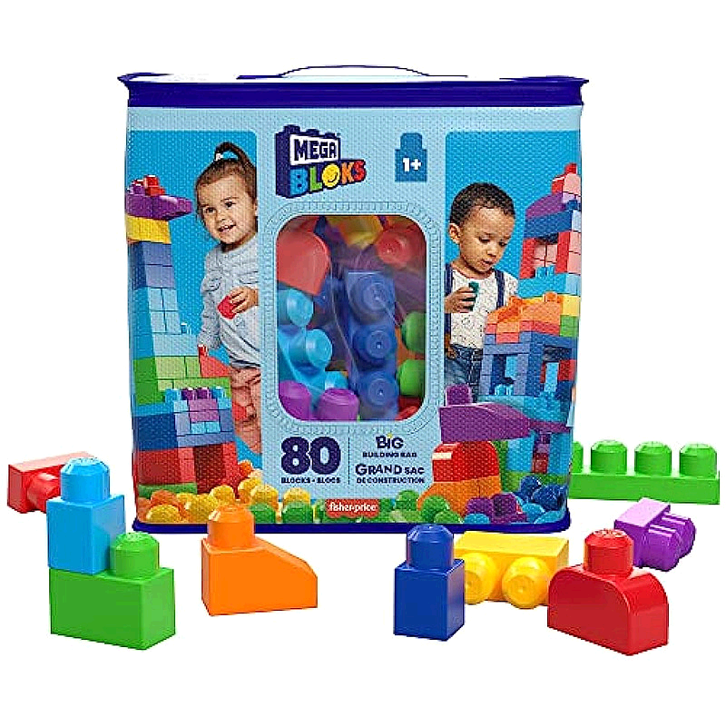 【日本直郵】MATTEL Mega Bloks 80 塊積木套裝 藍(lán)色 【1】 塊套