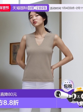 1h可退 日本直邮select MOCA V领长款针织背心