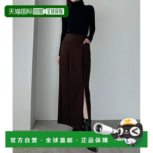 1h可退 日本直邮JUNOAH Louere 口袋设计拉链开衩I型针织半身裙