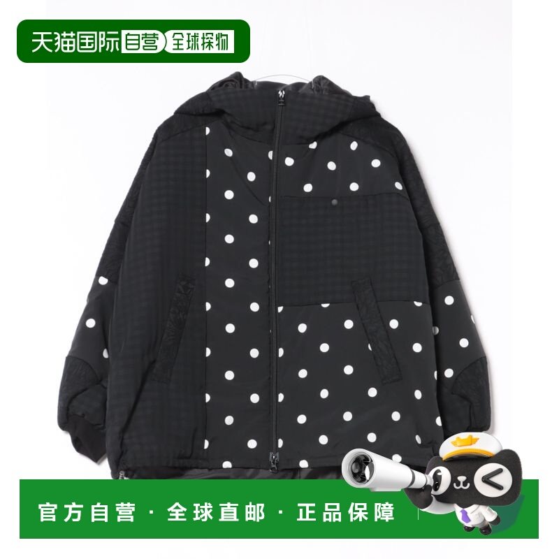 日本直邮FRAPBOIS男女同款宽松中棉填充连帽外套 多色拼接设计 B1