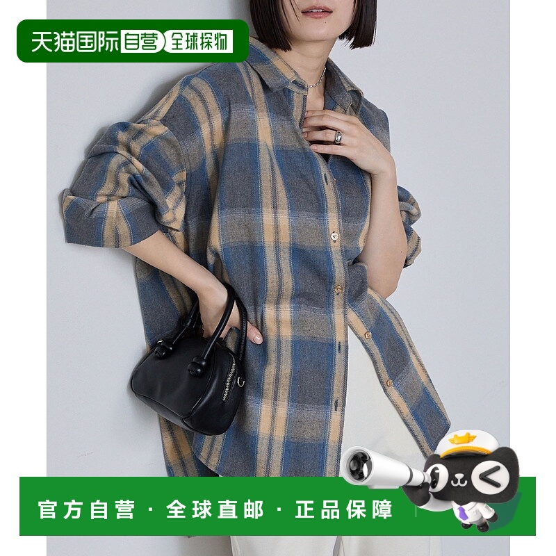 1h可退 日本直邮MONO-MART 女装 宽松版型 褪色格纹 oversized 衬