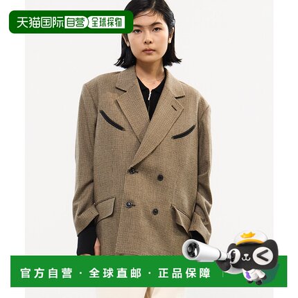 1h可退 日本直邮TOGA PULLA 女装 宽松版型 羊毛格纹西装外套 125