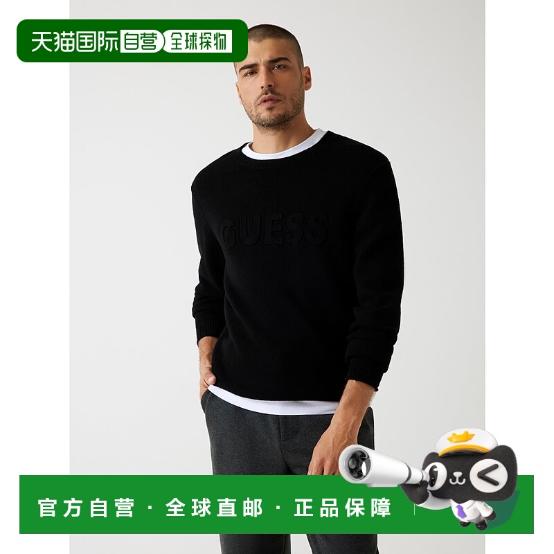 日本直邮Guess LS Cn 3D Guess Logo长袖针织衫